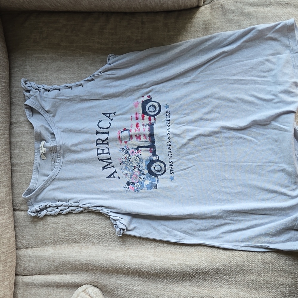 America Themed Blue Tank Top